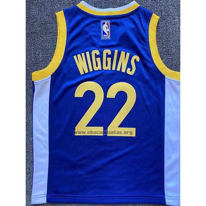 Camiseta Nino Golden State Warriors Andrew Wiggins NO 22 Icon Azul